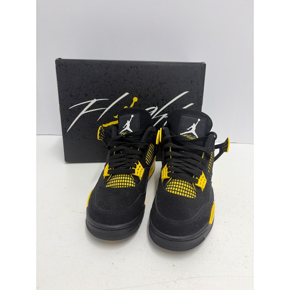 Jordan 4 Retro Thunder Black Tour Yellow Mens Basketball Shoes DH6927-017 US 8 - Picture 1 of 11